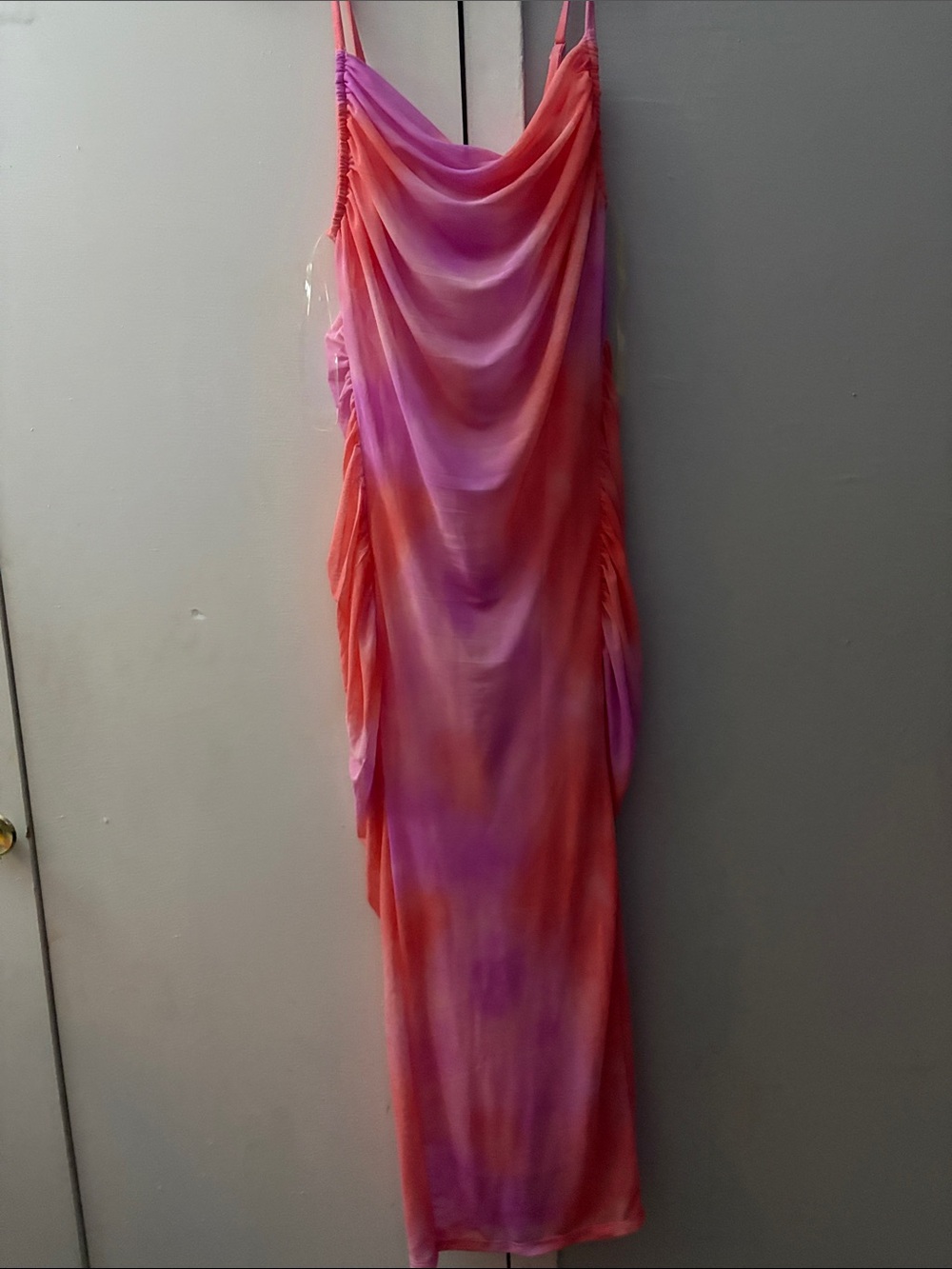 Fashion Nova Pink and Orange Ombre Cowl Maxi Dress